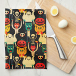 Kitchen Towels<br><div class="desc">It's halloween party design celebrating the upcoming Halloween. This hand-drawn kawaii and fun illustration features halloween characters,  vampire,  pumpkin,  Frankenstein,  grim reaper,  werewolf,  skeleton,  ghost and pumpkin.</div>
