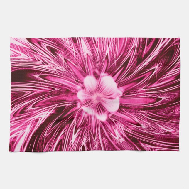 Kitchen Towels Abstract Lines Purple Flower (Horizontal)