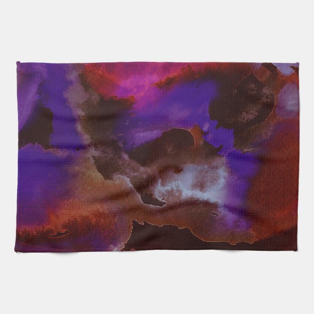Kitchen Towels-Abstract Stormy Weather Tea Towel (Horizontal)