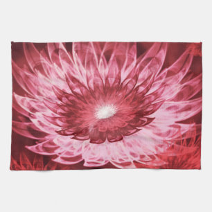 Kitchen Towels Fantasy Flowers Red