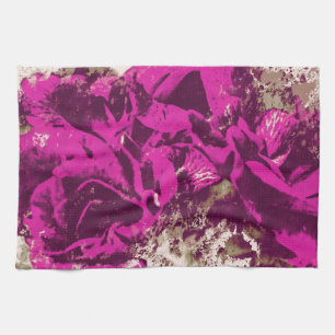 Kitchen Towels Purple Rose Watercolor