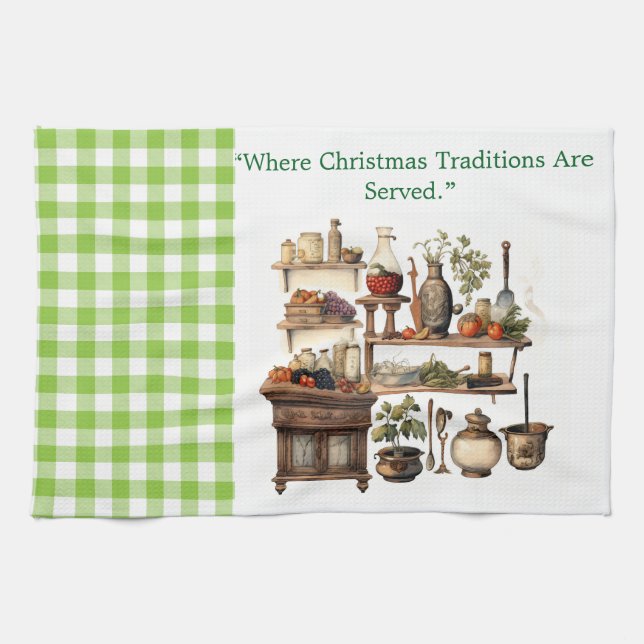 Kitchen Towels-Victorian Christmas Kitchen Towels (Horizontal)