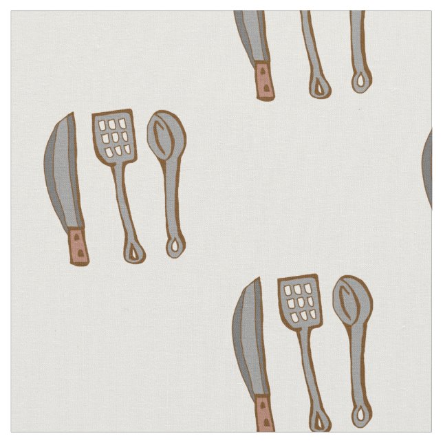 kitchen utencils fabric pattern (Close Up)