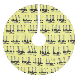 Kitchen utensil cartoon illustration brushed polyester tree skirt