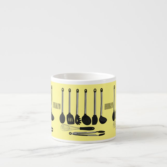 Kitchen utensil cartoon illustration  espresso cup (Front)