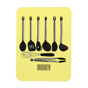 Kitchen utensil cartoon illustration magnet