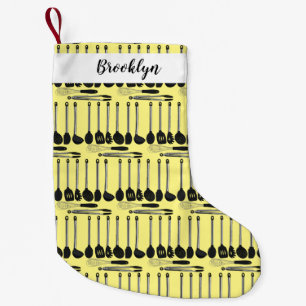 Kitchen utensil cartoon illustration small christmas stocking