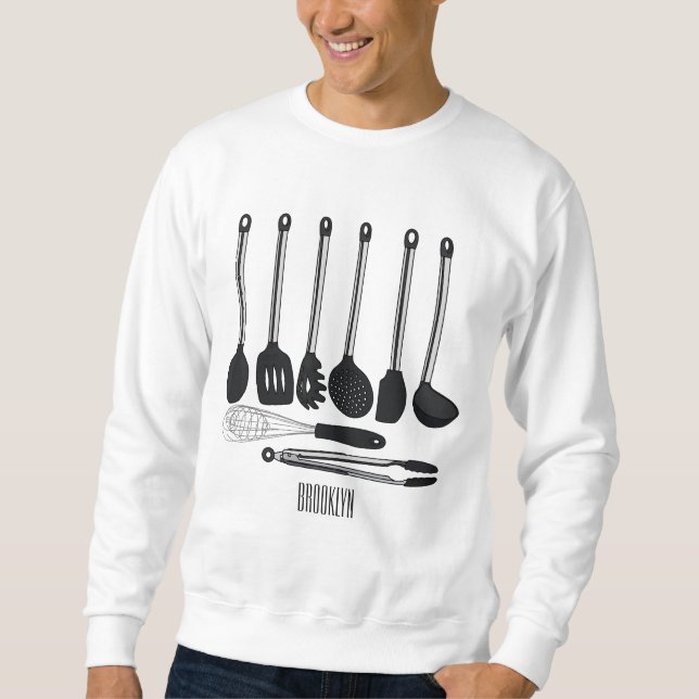 Kitchen utensil cartoon illustration  sweatshirt (Front)