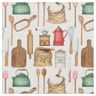Kitchen Utensils And Essentials Fabric