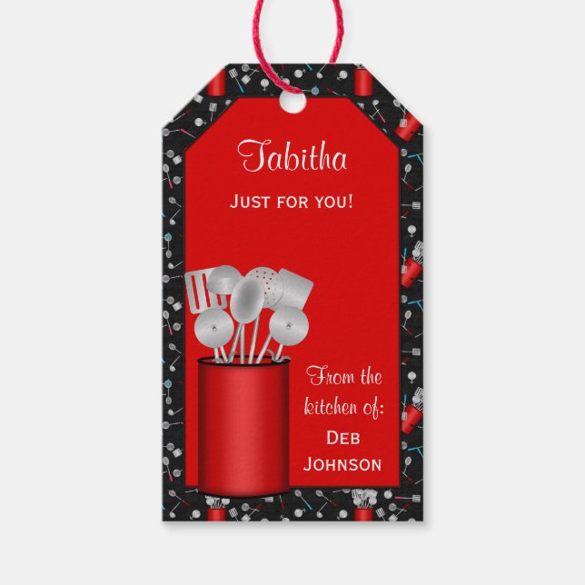 Kitchen Utensils,Black-HANG TAG/GIFT TAG TEMPLATE (Front)