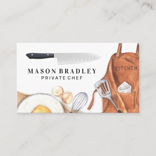 Kitchen Utensils | Cooking Ingredients Business Card (Front)