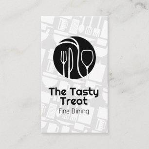 Kitchen Utensils Dinnerware Logo Chef Business Card