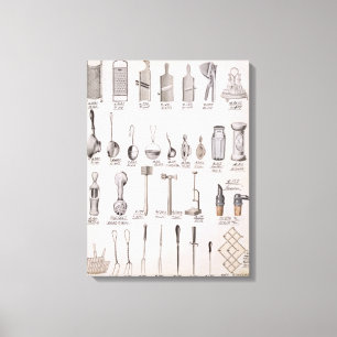 Kitchen utensils, from a trade catalogue of domest canvas print