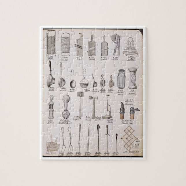 Kitchen utensils, from a trade catalogue of domest jigsaw puzzle (Vertical)