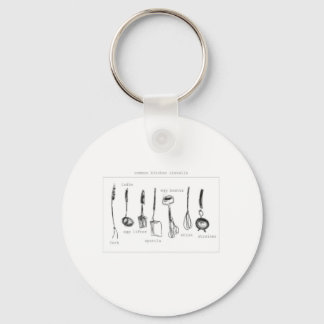 Kitchen utensils key ring