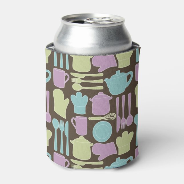 Kitchen Utensils Pattern 2 Can Cooler (Can Front)