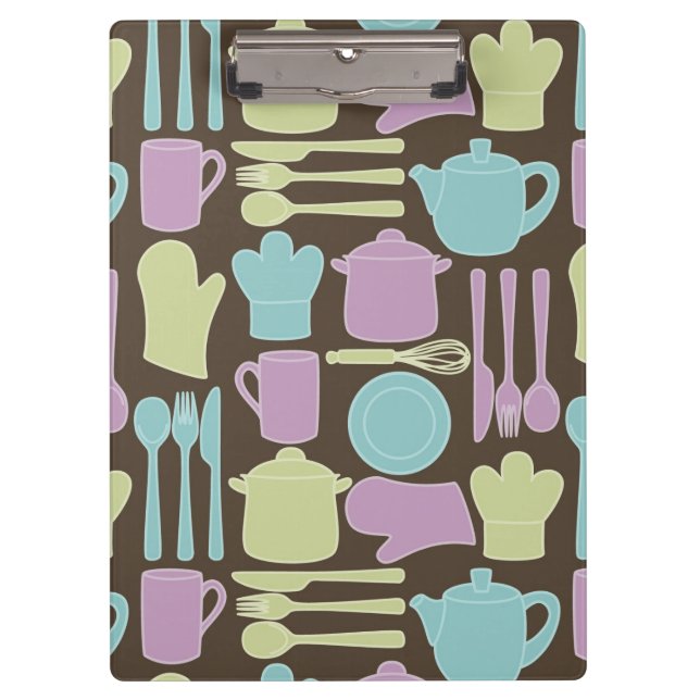 Kitchen Utensils Pattern 2 Clipboard (Front)