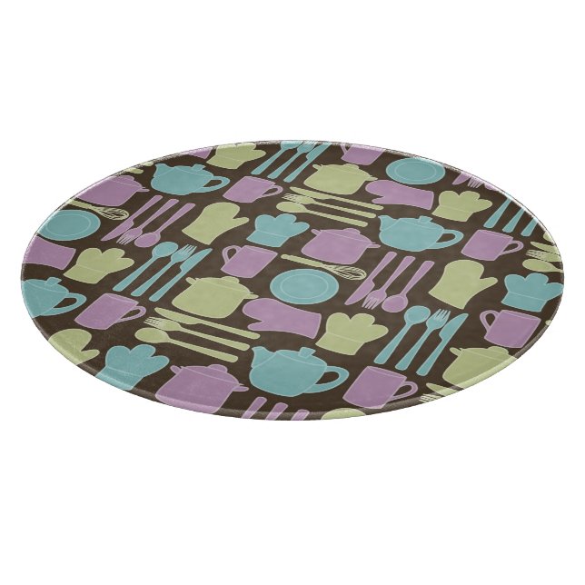 Kitchen Utensils Pattern 2 Cutting Board (Corner)