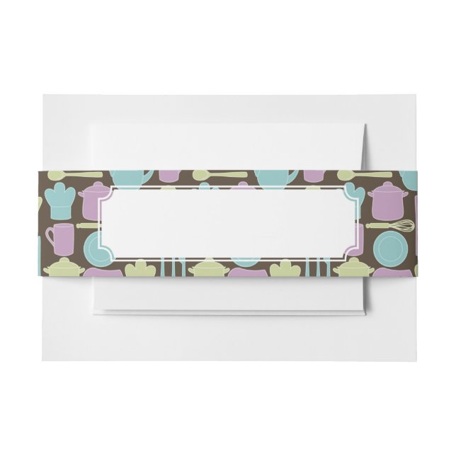 Kitchen Utensils Pattern 2 Invitation Belly Band (Front Example)
