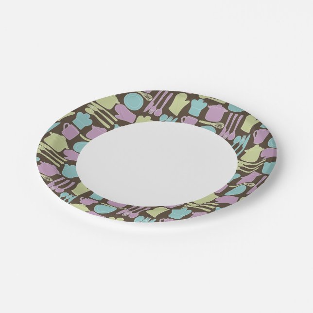 Kitchen Utensils Pattern 2 Paper Plate (Angled)