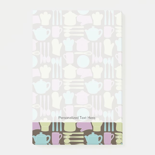 Kitchen Utensils Pattern 2 Post-it Notes (Front)