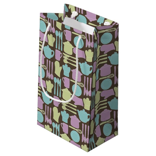 Kitchen Utensils Pattern 2 Small Gift Bag (Back Angled)