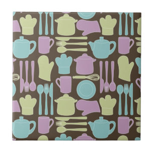 Kitchen Utensils Pattern 2 Tile