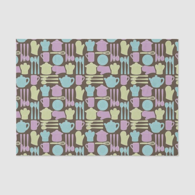 Kitchen Utensils Pattern 2 Tissue Paper (Front)