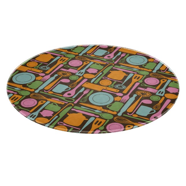 Kitchen Utensils Pattern 3 Cutting Board (Corner)