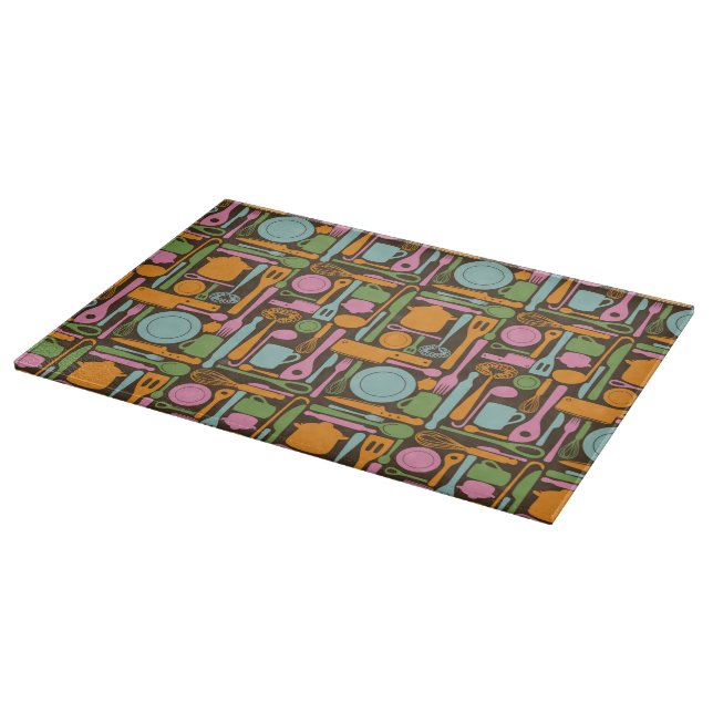 Kitchen Utensils Pattern 3 Cutting Board (Corner)