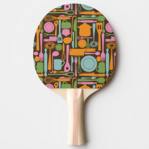 Kitchen Utensils Pattern 3 Ping Pong Paddle