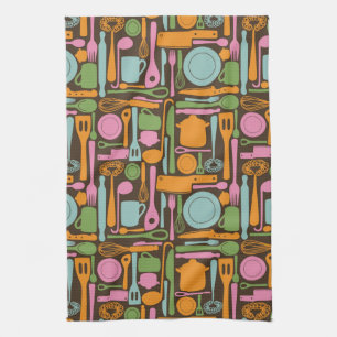 Kitchen Utensils Pattern 3 Tea Towel