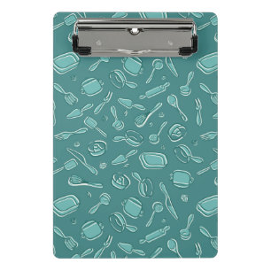 Kitchen Utensils Pattern Mini Clipboard