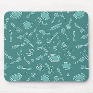 Kitchen Utensils Pattern Mouse Pad