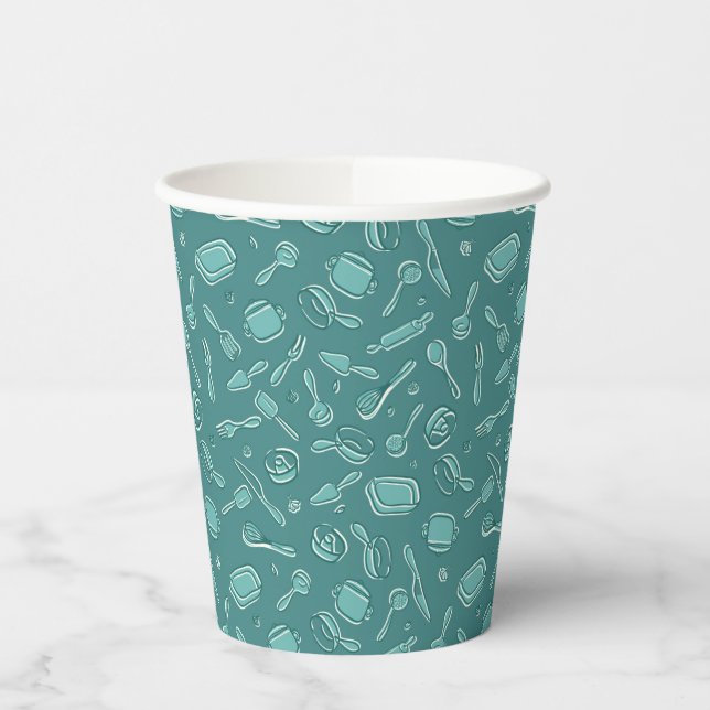 Kitchen Utensils Pattern Paper Cups (Left)