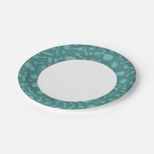 Kitchen Utensils Pattern Paper Plate