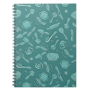 Kitchen Utensils Pattern Spiral Notebook