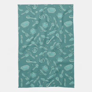 Kitchen Utensils Pattern Tea Towel