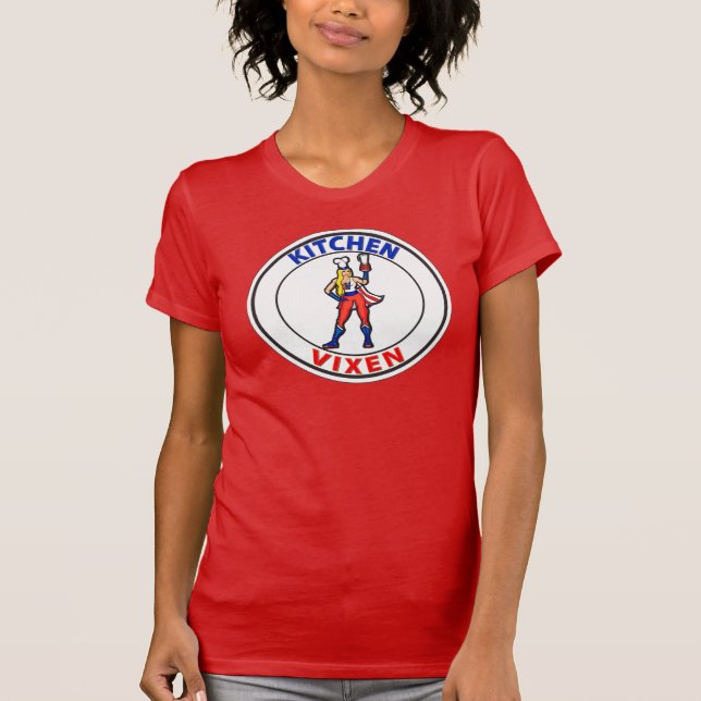 Kitchen Vixen Women's T-Shirt Red  (Front)