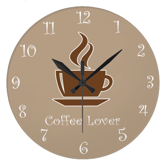Kitchen Wall Clock with Coffee Theme Zazzle.co.nz