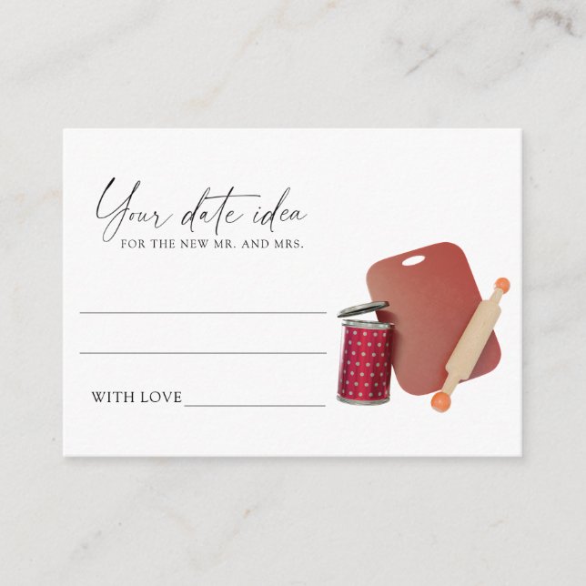 Kitchen wedding - Date night ideas \ Date jar Enclosure Card (Front)