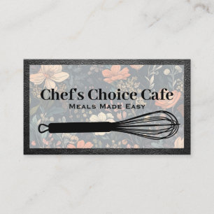 Kitchen Whisk Flower Background Business Card