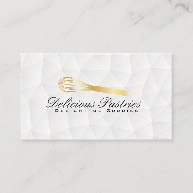 Kitchen Whisk | Geometric  Business Card (Front)