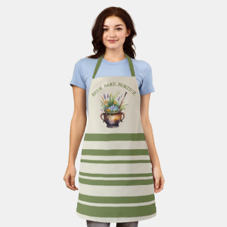 Kitchen Witch Brew Bake Bewitch Cottagecore Apron