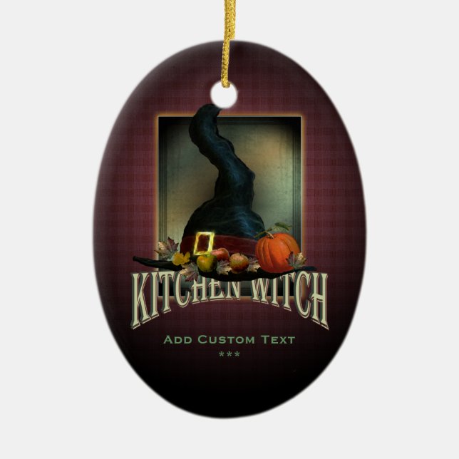 Kitchen Witch Ceramic Tree Decoration (Front)