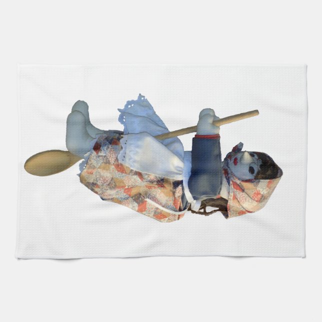 Kitchen Witch Riding Spoon Kitchen Towels (Horizontal)