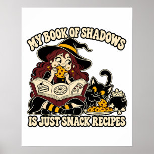 Kitchen Witch Snack Grimoire Funny Art Poster