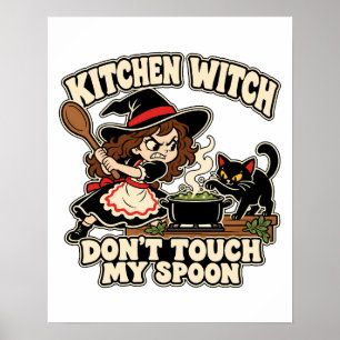 Kitchen Witch Wooden Spoon Kitchen Art Poster