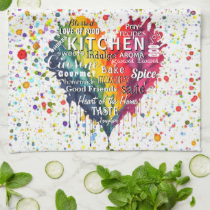 Kitchen Words and Terms Heart Kitchen Towel