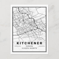 Kitchener Ontario Canada Travel City Map Poster